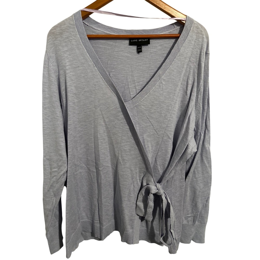 Lane Bryant Light‎ Purple V-Neck Wrap Style Sweater Front Tie Women's Size 22/24